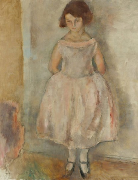 Portrait De Jeune Fille  by Jules Pascin - Hand-Painted Oil Painting Reproduction