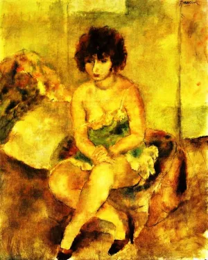 Portrait of Lucy Krohg by Jules Pascin - Oil Painting Reproduction