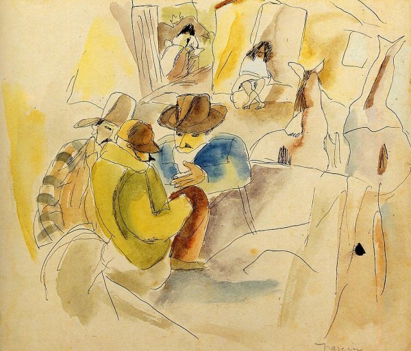 Main Product Photo of Scene from the Southern States Painting by Jules Pascin