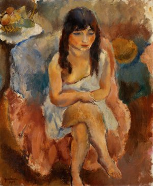Seated Figure by Jules Pascin Oil Painting