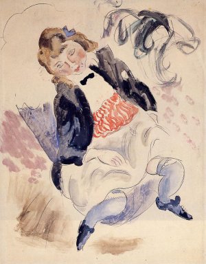 Seated Young Girl Oil painting by Jules Pascin