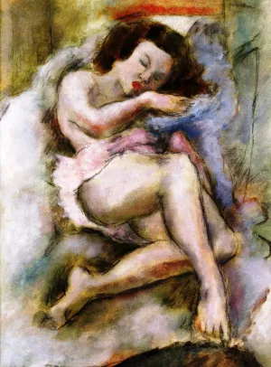 Sleeping Nude by Jules Pascin Oil Painting