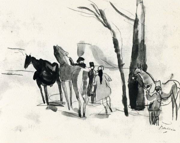 The Horses Market by Jules Pascin - Hand-Painted Oil Painting Reproduction