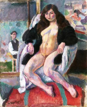 The Painter and His Model by Jules Pascin Oil Painting