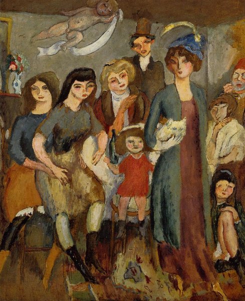 The Turkish Family by Jules Pascin - Hand-Painted Oil Painting Reproduction