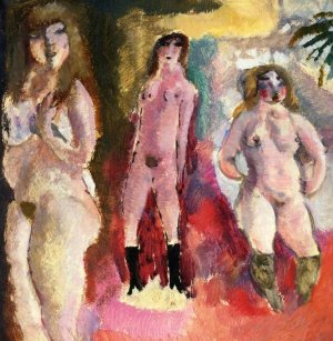 Three Nudes Oil painting by Jules Pascin