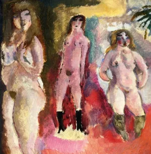 Three Nudes by Jules Pascin Oil Painting