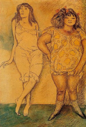 Two Girls Oil painting by Jules Pascin