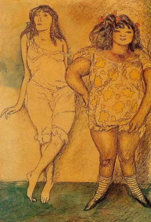 Two Girls Oil painting by Jules Pascin