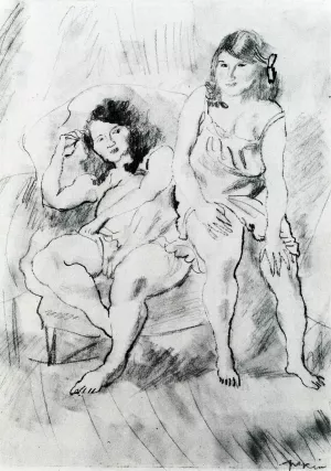 Two Girls by Jules Pascin Oil Painting