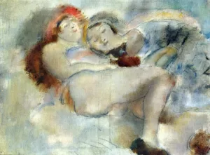 Two Nudes by Jules Pascin Oil Painting