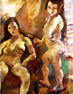 Two Nudes by Jules Pascin - Oil Painting Reproduction