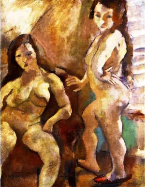 Two Nudes by Jules Pascin Oil Painting