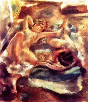 Two Reclining Nudes by Jules Pascin Oil Painting
