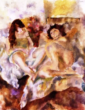 Two Women by Jules Pascin Oil Painting