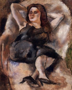 Woman on a Divan Oil painting by Jules Pascin