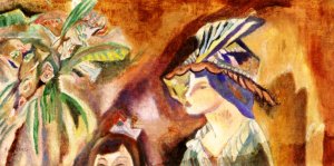 Woman with Hat Oil painting by Jules Pascin