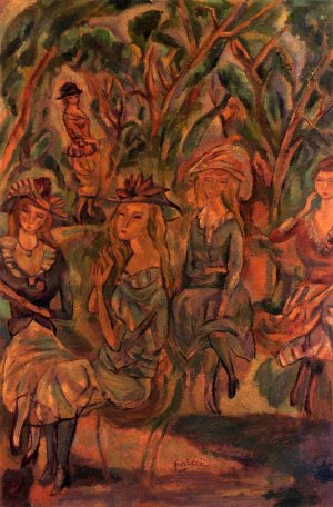 Women in the Park Oil painting by Jules Pascin
