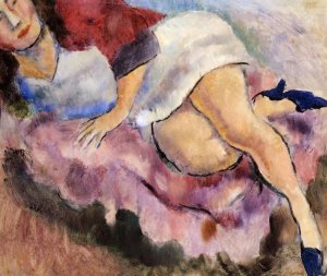 Young Girl Reclining Oil painting by Jules Pascin