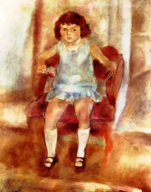 Young Girl Seated by Jules Pascin Oil Painting