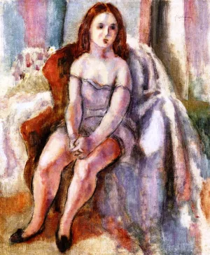 Young Woman in a White Chemise painting by Jules Pascin