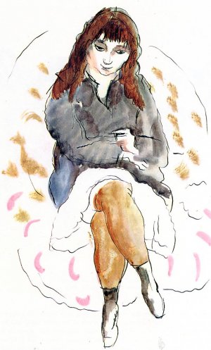 Young Woman Seated Oil painting by Jules Pascin