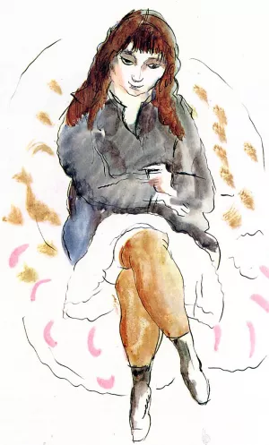 Young Woman Seated Oil painting by Jules Pascin