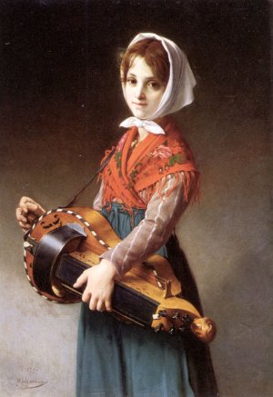 The Hurdy-Gurdy Girl Oil painting by Jules Richomme