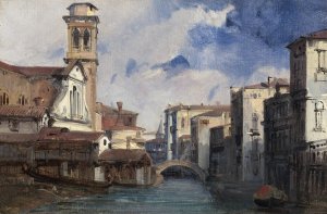 The Church of San Trovaso Oil painting by Jules-Romain Joyant