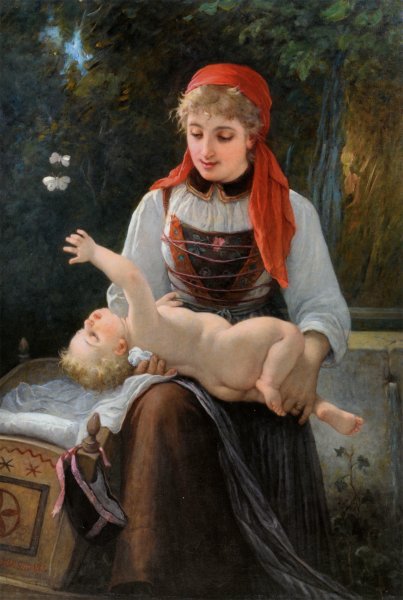 Main Product Photo of La Valaisane Painting by Jules Salles Wagner
