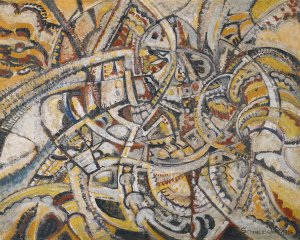 Composition Futuriste by Jules Schmalzigaug Oil Painting