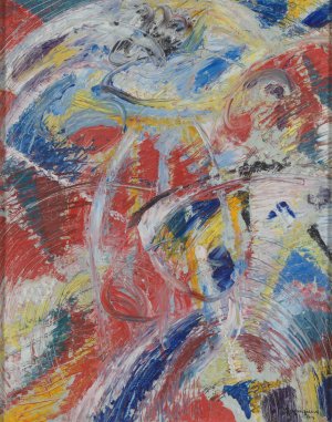 Development of a Theme in Red; Carnival by Jules Schmalzigaug Oil Painting
