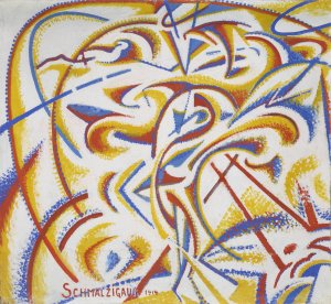 Dynamische uitdrukking van de beweging van een danseres by Jules Schmalzigaug Oil Painting