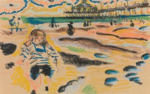 Pier in Scheveningen by Jules Schmalzigaug Oil Painting