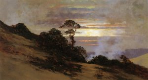 Nocturnal Landscape by Jules Tavernier Oil Painting