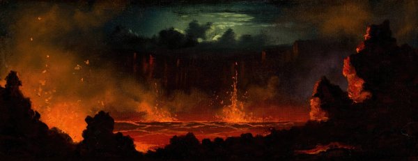 Main Product Photo of Volcanic Landscape  Painting by Jules Tavernier