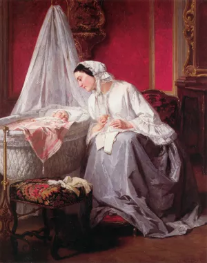 A Tender Moment by Jules Trayer Oil Painting