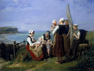 Saturday Afternoon on the Coast of Normandy painting by Jules Trayer