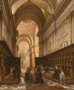 Paris, Choir of the Basilica of St. Genevieve by Jules Victor Genisson Oil Painting