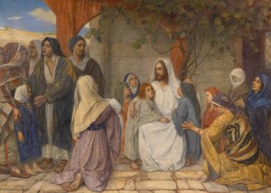Suffer the Little Children Come to Me by Juliaan De Vriendt Oil Painting