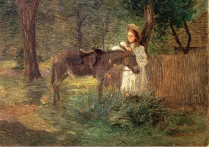 After the Ride also known as Visiting Neighbors by Julian Alden Weir - Oil Painting Reproduction