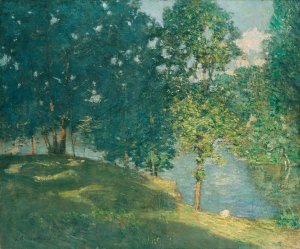 Afternoon by the Pond by Julian Alden Weir Oil Painting