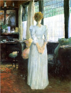 In the Livingroom Oil painting by Julian Alden Weir