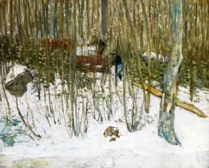 Loading Ice by Julian Alden Weir - Oil Painting Reproduction