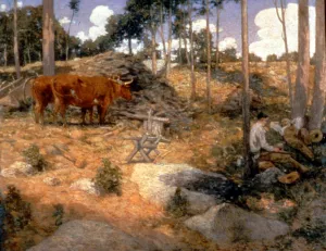 Noonday Rest in New England painting by Julian Alden Weir