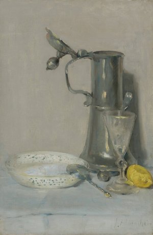 Still Life With Flagon, Glass And Bowl by Julian Alden Weir Oil Painting