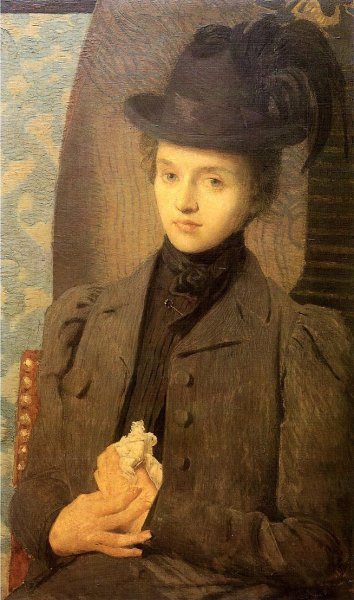 Main Product Photo of The Black Hat Painting by Julian Alden Weir
