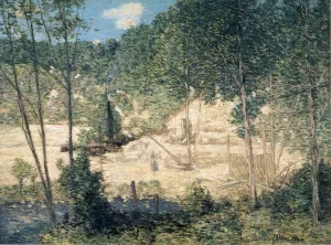 The Building of the Dam by Julian Alden Weir - Oil Painting Reproduction