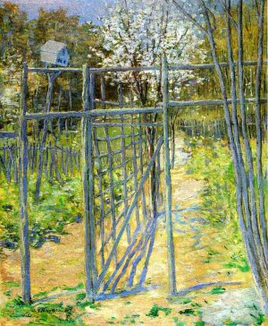 The Grey Trellis by Julian Alden Weir Oil Painting