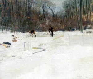 The Ice Cutters by Julian Alden Weir Oil Painting